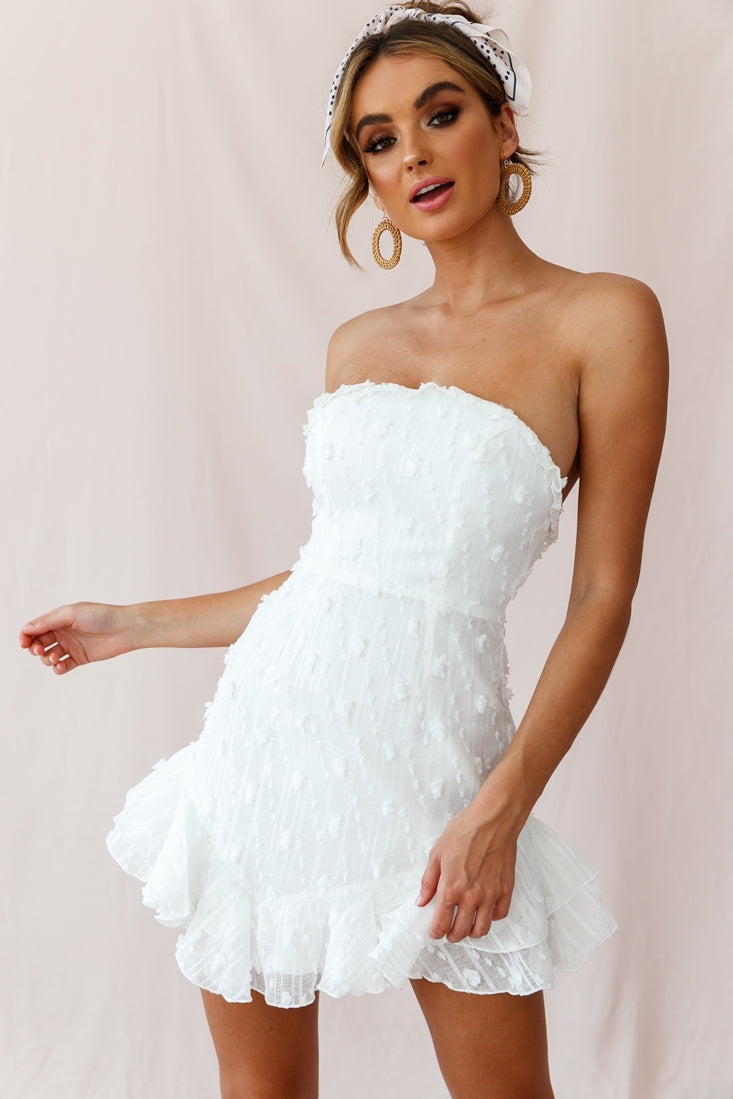 Cece Embellished Bandeau Dress White by Selfie Leslie
