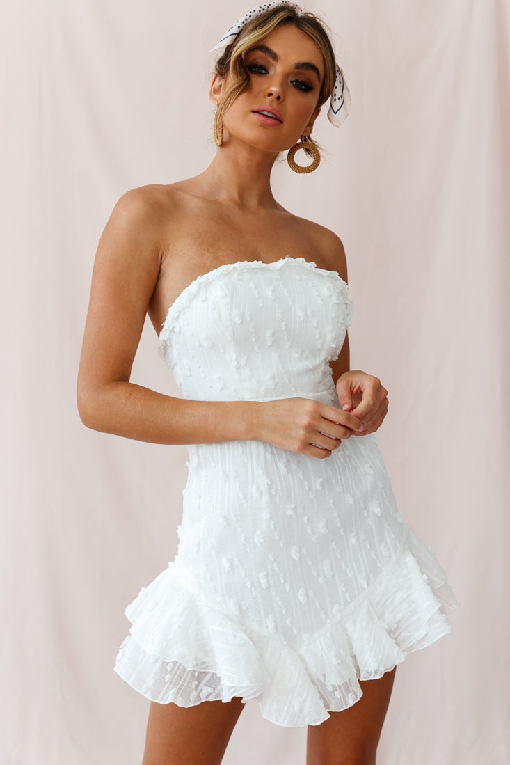 Cece Embellished Bandeau Dress White by Selfie Leslie