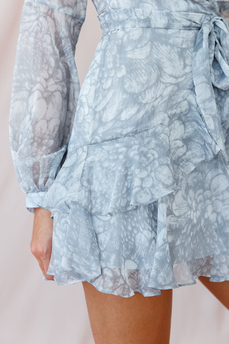 Kerry Layered Balloon Sleeve Dress Grey by Selfie Leslie