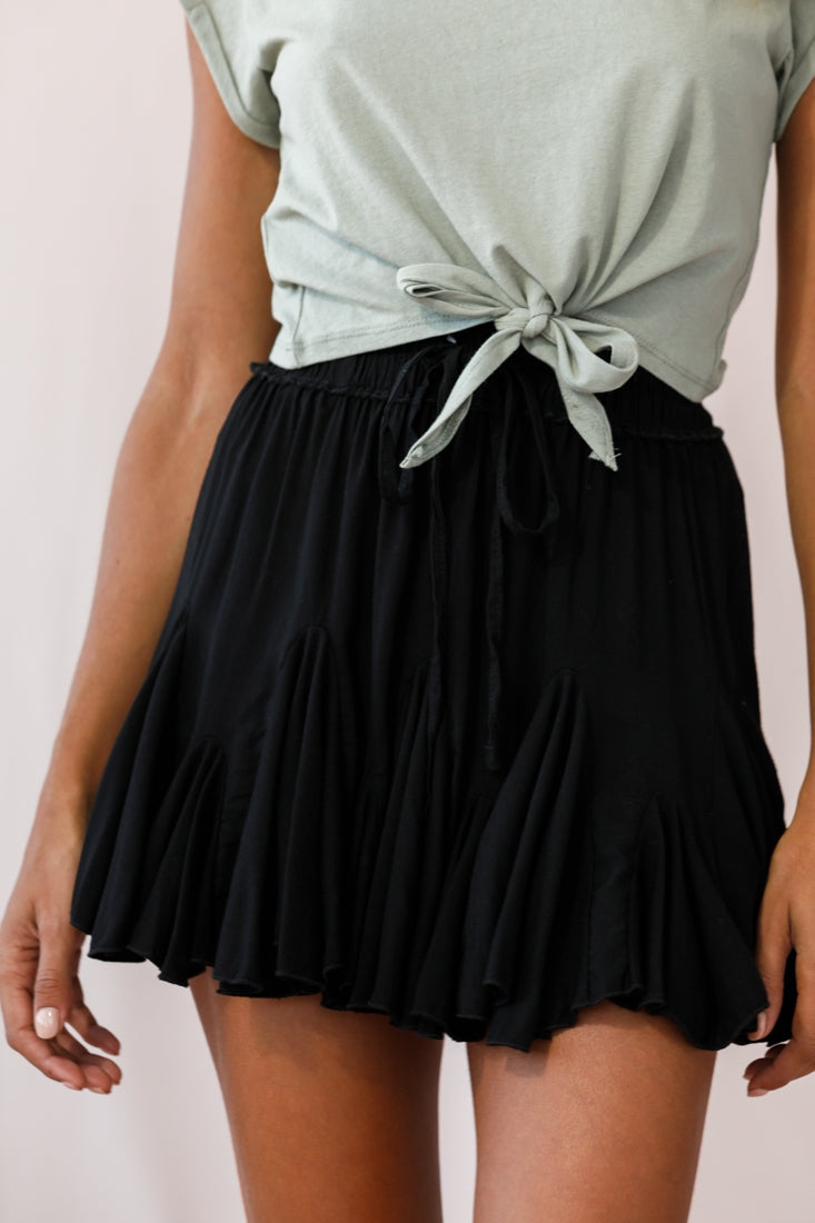 Robyn Pleated Mini Skirt Black by Selfie Leslie