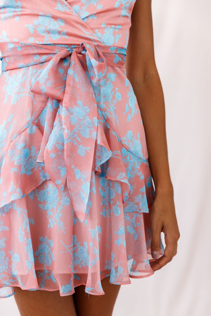Kerry Layered Ruffle Cami Strap Dress Rose by Selfie Leslie
