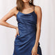 Hey Girl Cowl Neck Wrap Front Dress Navy