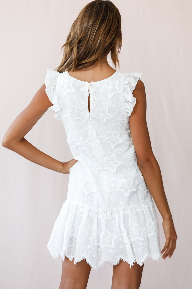 Starla Dropped Waist Shift Dress White by Selfie Leslie