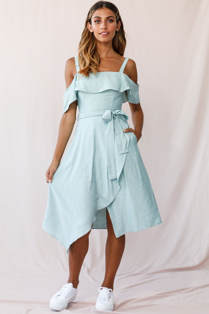 Adali Flowy Summer Midi Dress Pistachio Green by Selfie Leslie
