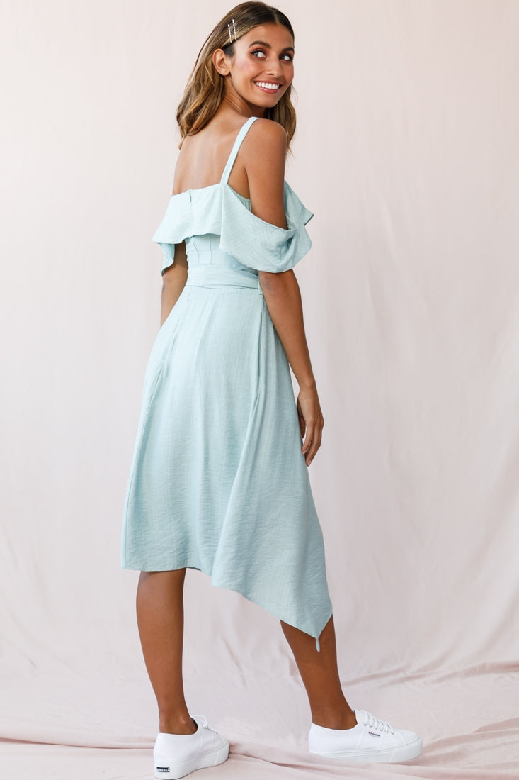Adali Flowy Summer Midi Dress Pistachio Green by Selfie Leslie