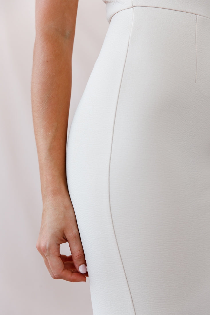 Georgia Square Neckline Midi Dress Nude by Selfie Leslie