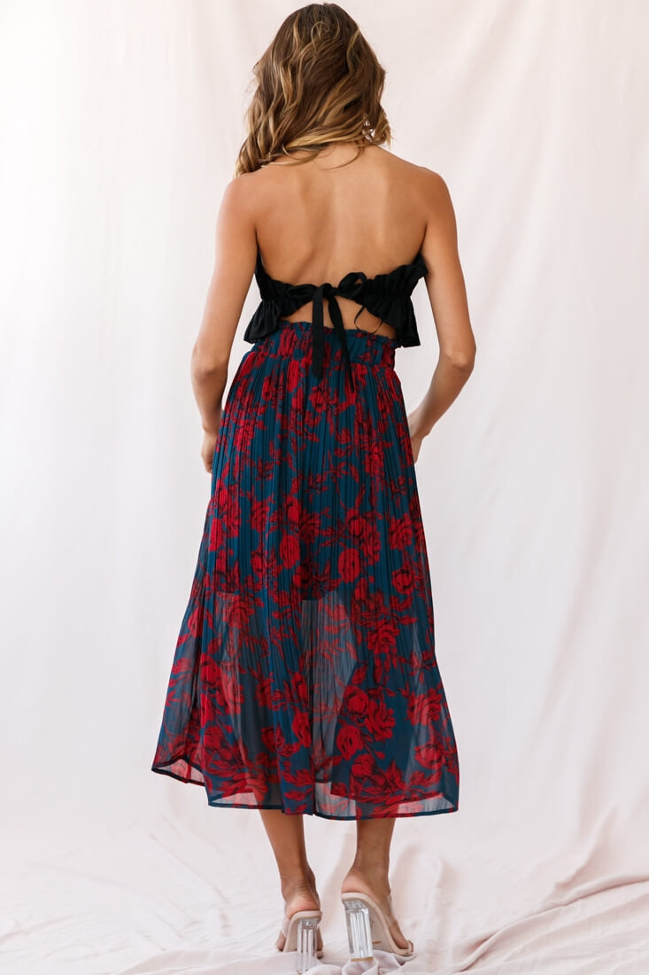 Thea Ruffle Crop Top Black by Selfie Leslie