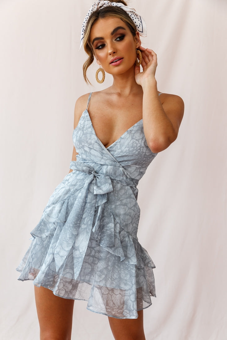 Kerry Layered Ruffle Cami Strap Dress Grey by Selfie Leslie