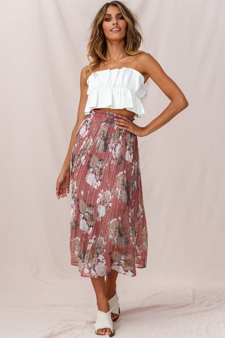 Thea Ruffle Crop Top White by Selfie Leslie