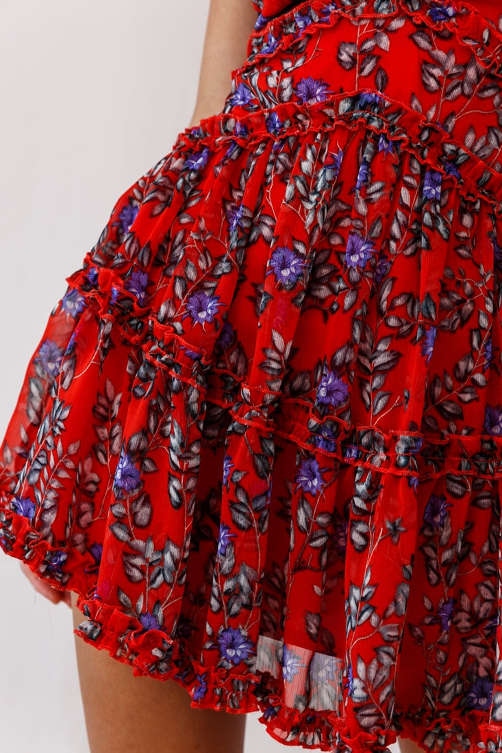 Laney Low Back Cami Strap Dress Red by Selfie Leslie