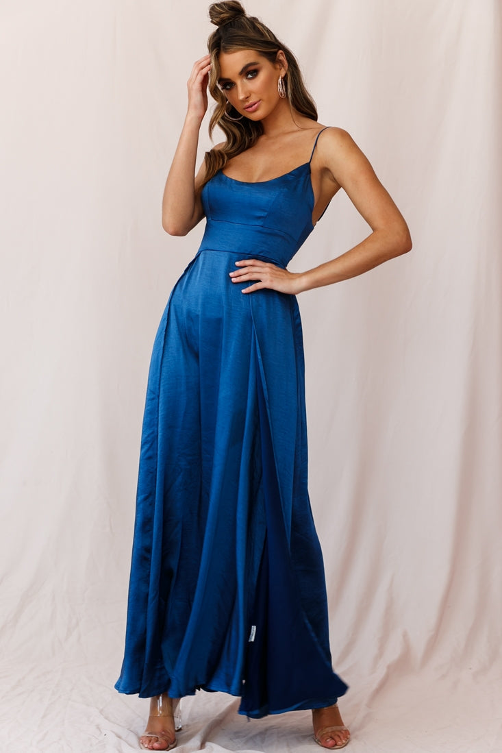 Joanne Empire Waist Maxi Dress Navy by Selfie Leslie