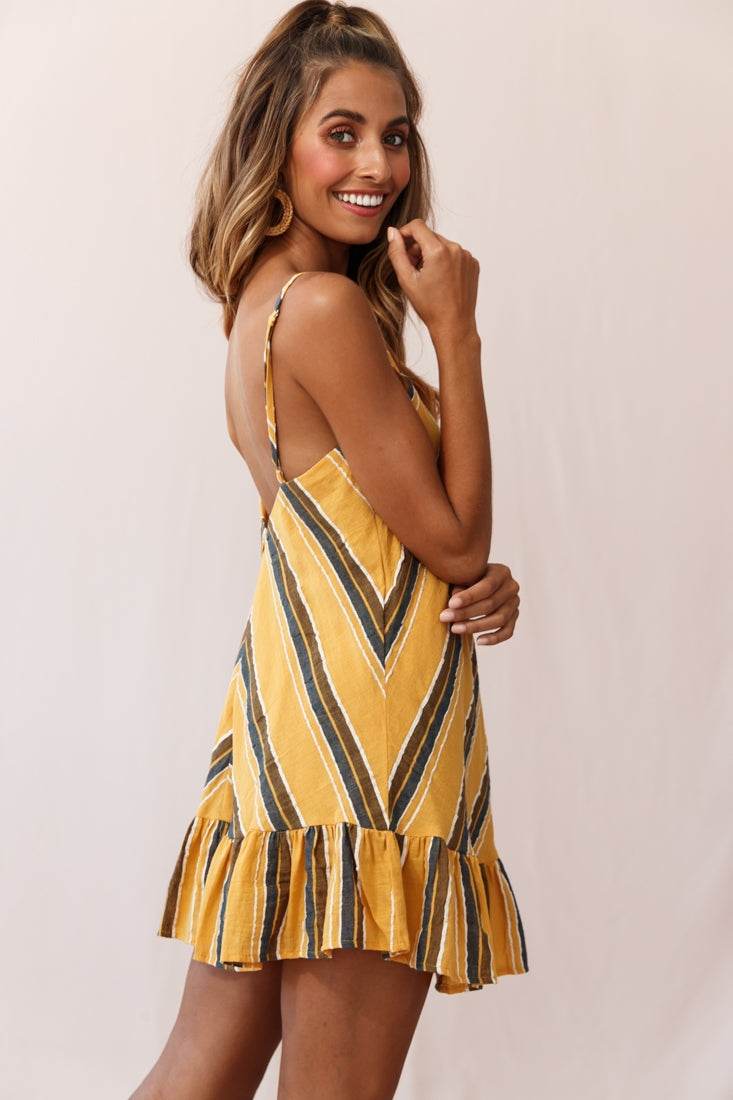 Beni Cami Strap Shift Dress Mustard by Selfie Leslie