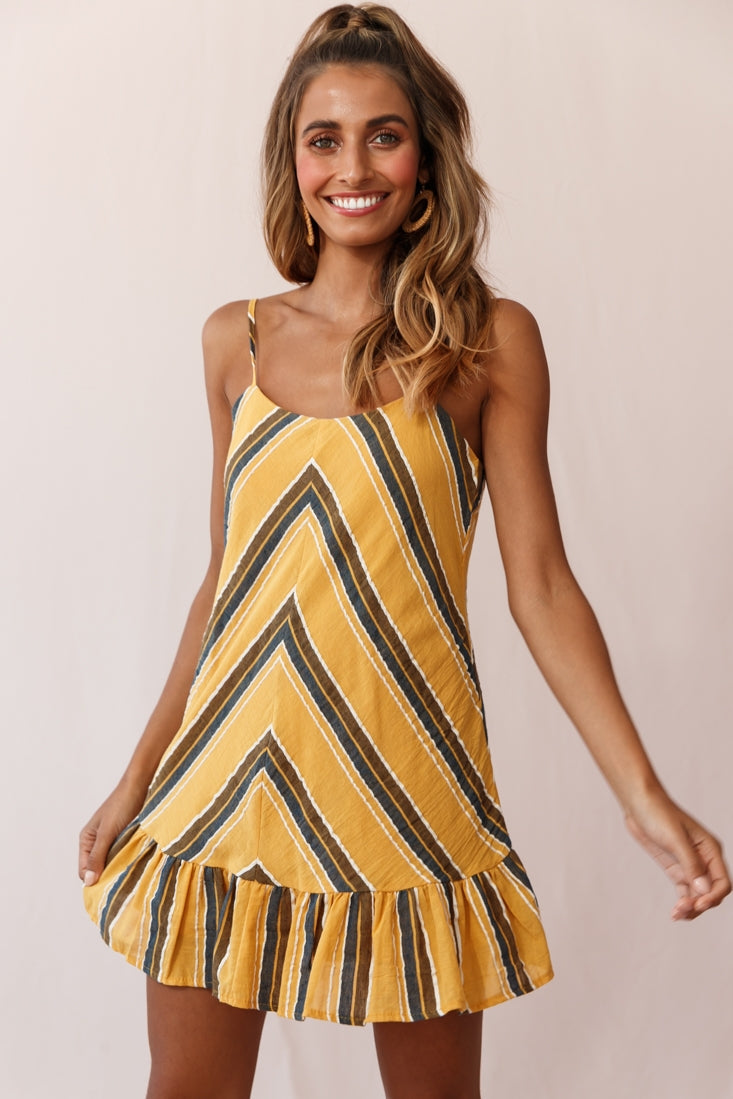 Beni Cami Strap Shift Dress Mustard by Selfie Leslie