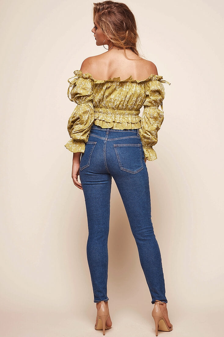 Taryn Bardot Top Lime by Selfie Leslie