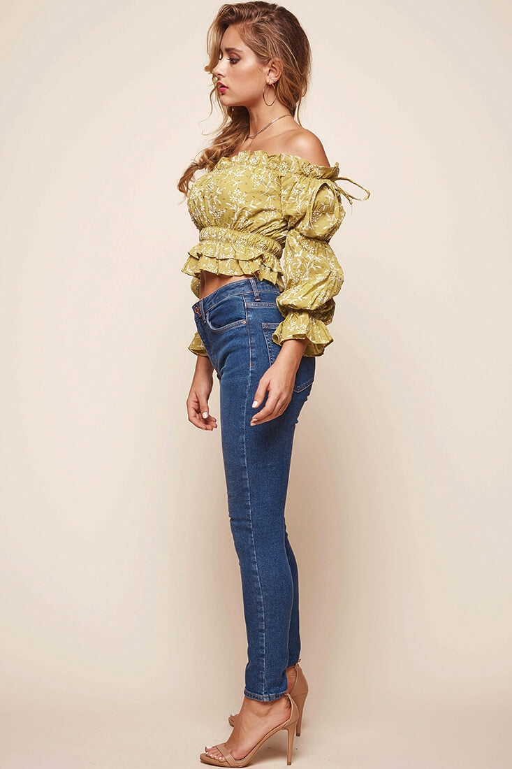 Taryn Bardot Top Lime by Selfie Leslie