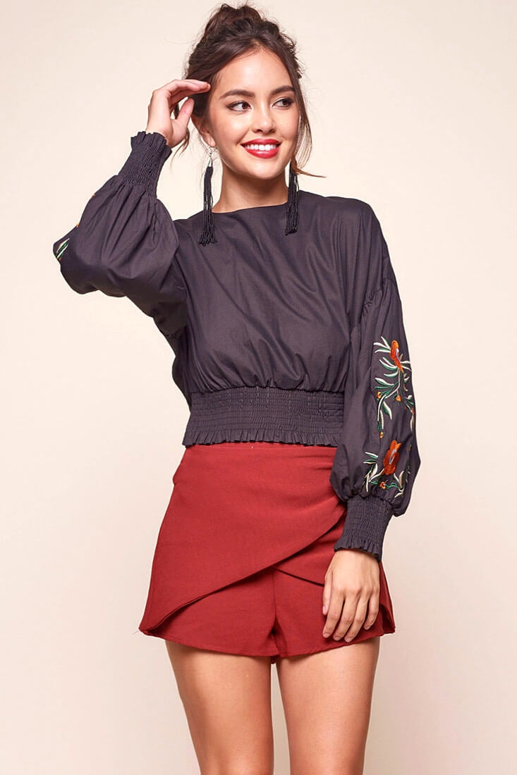 Simone Dressy Wrap Shorts Burnt Orange by Selfie Leslie