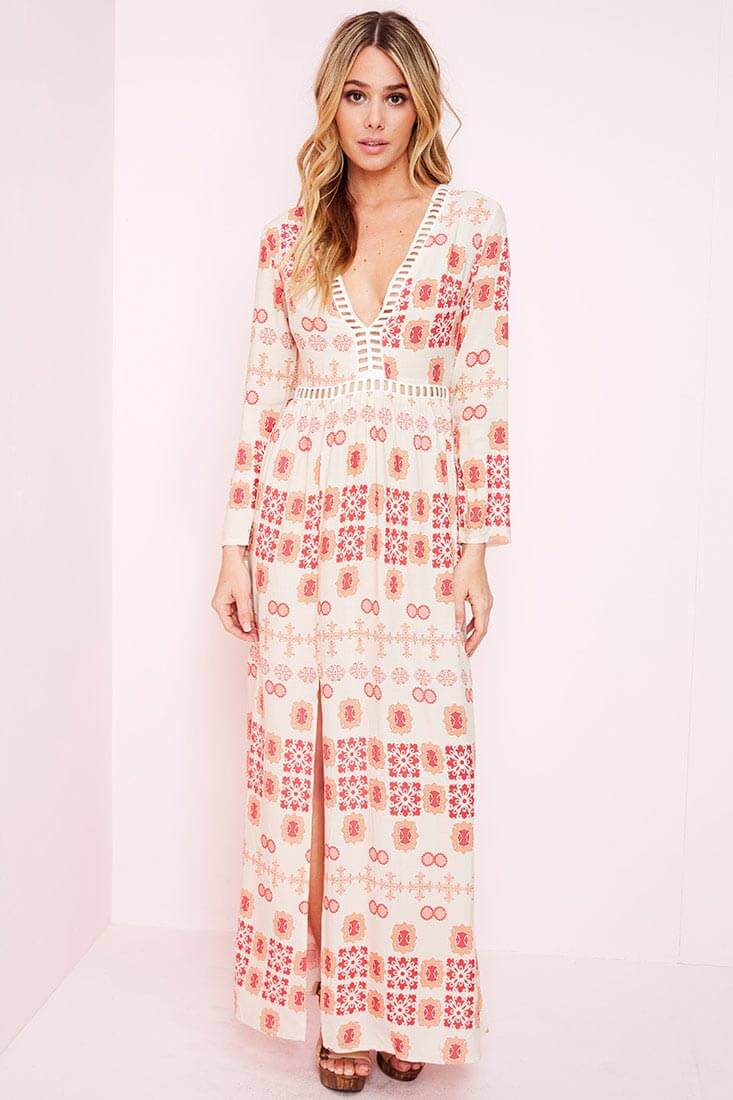 Avery Casual Maxi Dress Red Print by Selfie Leslie