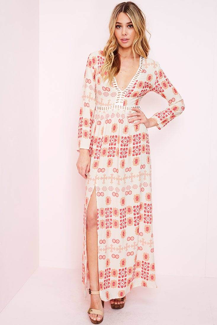 Avery Casual Maxi Dress Red Print by Selfie Leslie