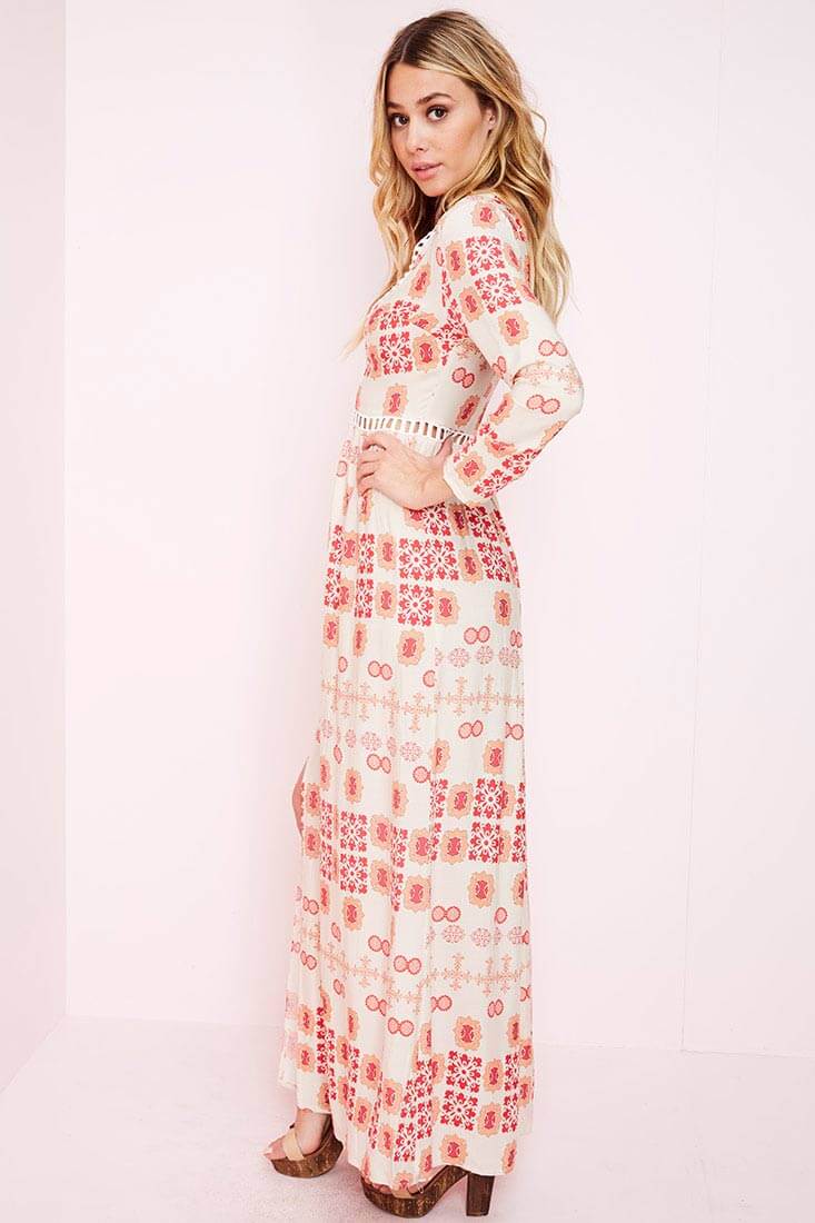 Avery Casual Maxi Dress Red Print by Selfie Leslie