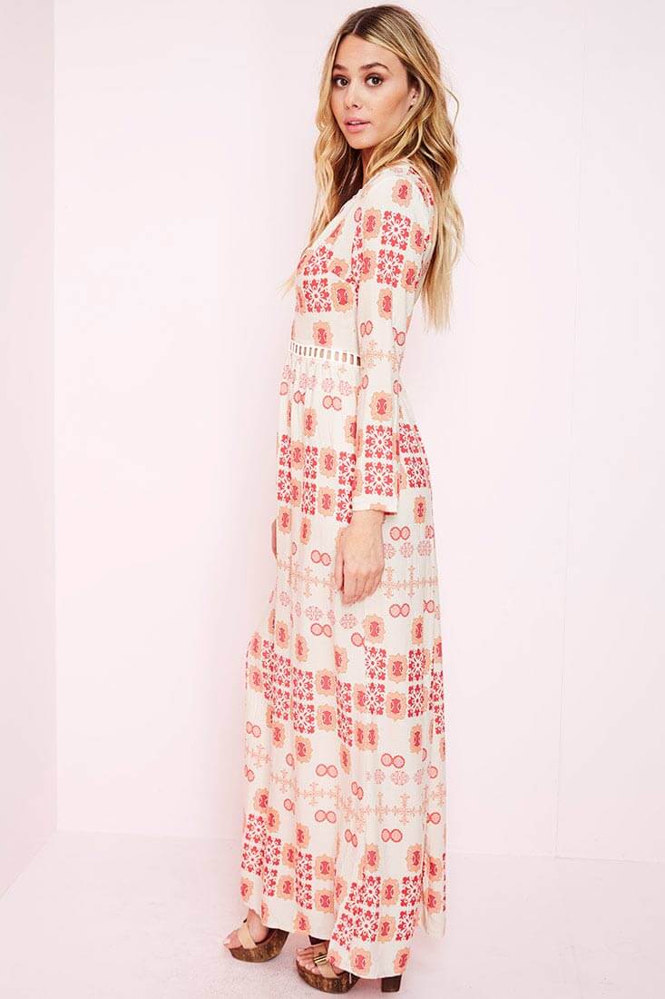 Avery Casual Maxi Dress Red Print by Selfie Leslie