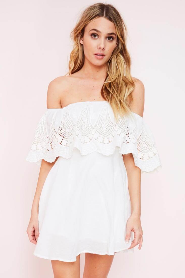 Wanda Casual Mini Dress White by Selfie Leslie