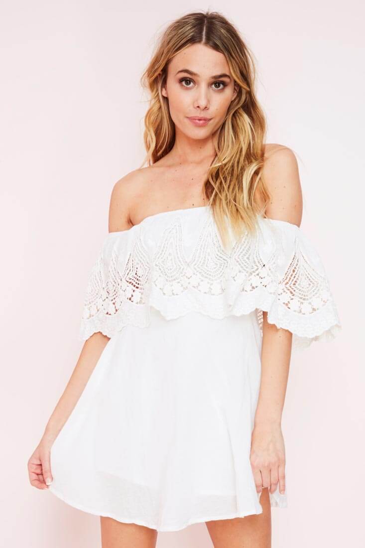 Wanda Casual Mini Dress White by Selfie Leslie