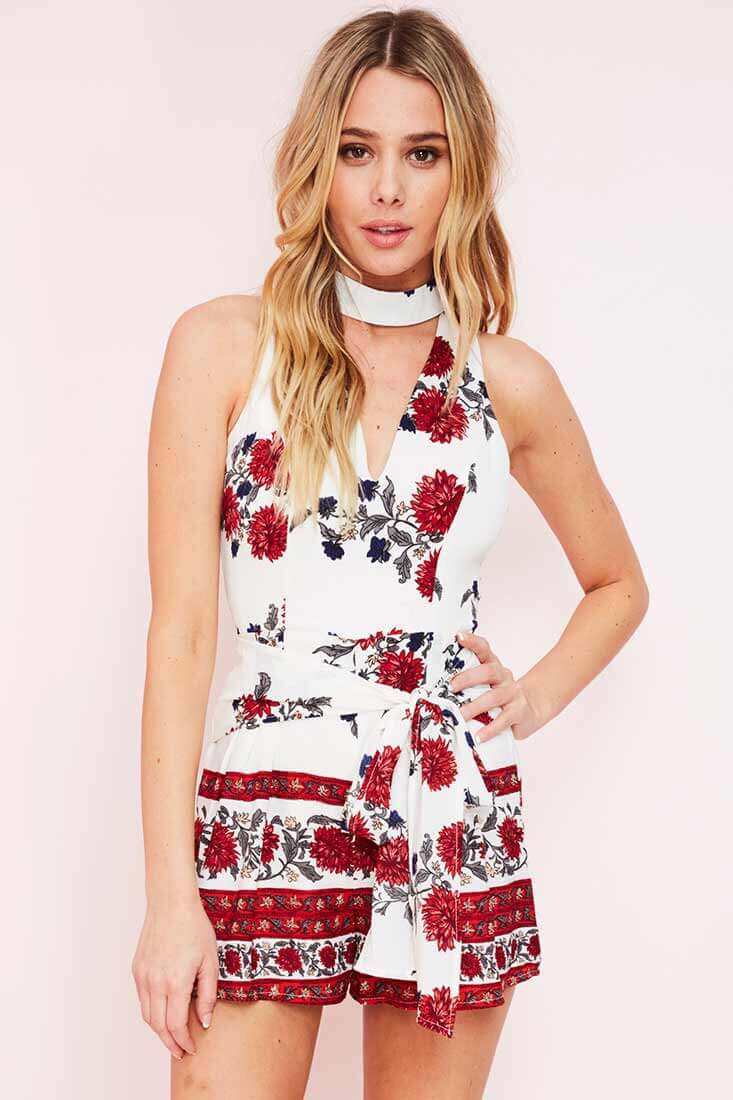 Ara Choker Romper Red by Selfie Leslie