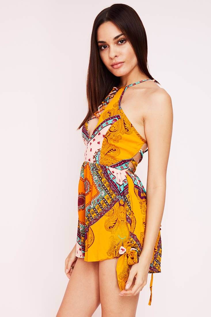 Milou Havana Romper Orange Print by Selfie Leslie