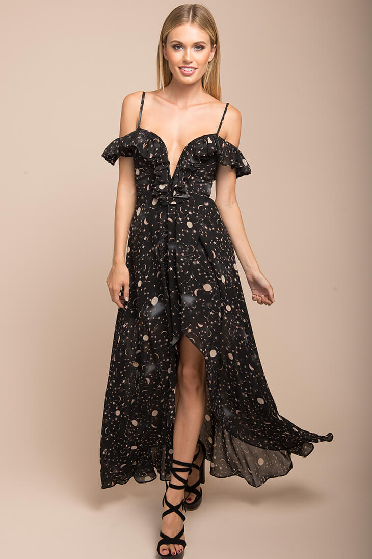 Celeste Star Print Maxi Dress by Selfie Leslie