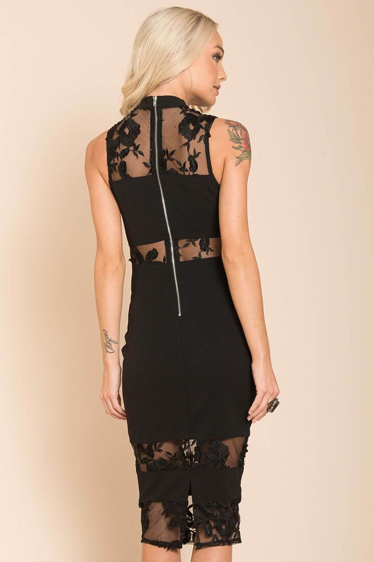 Drea Bodycon Cutout Club Dress Black by Selfie Leslie