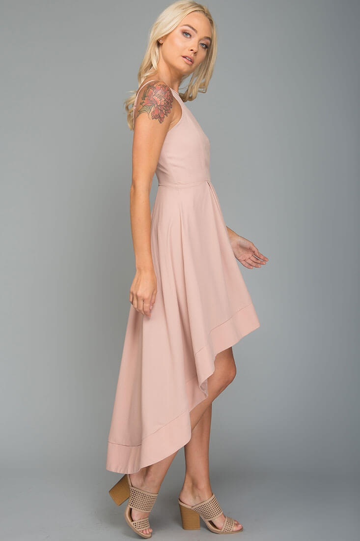 Eliana High-Low Party Dress Blush by Selfie Leslie