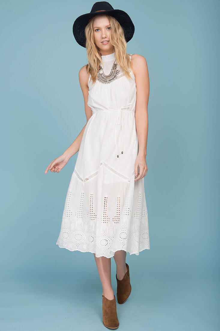 Bentley Chic Summer Midi Dress White by Selfie Leslie