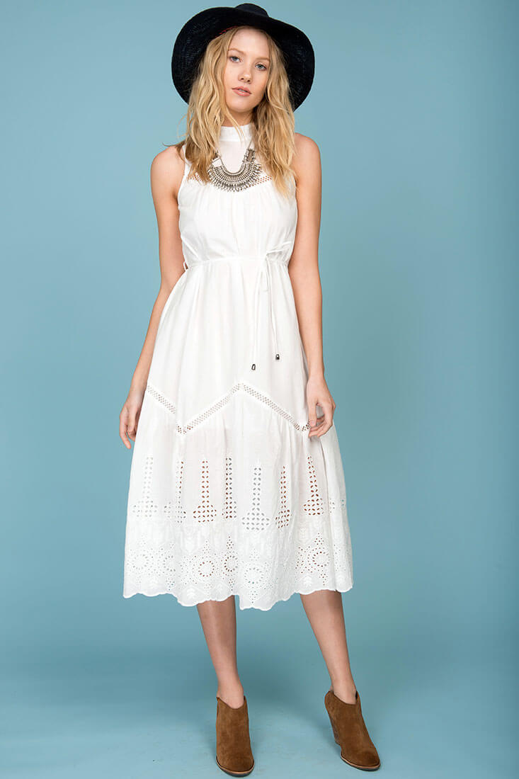 Bentley Chic Summer Midi Dress White by Selfie Leslie