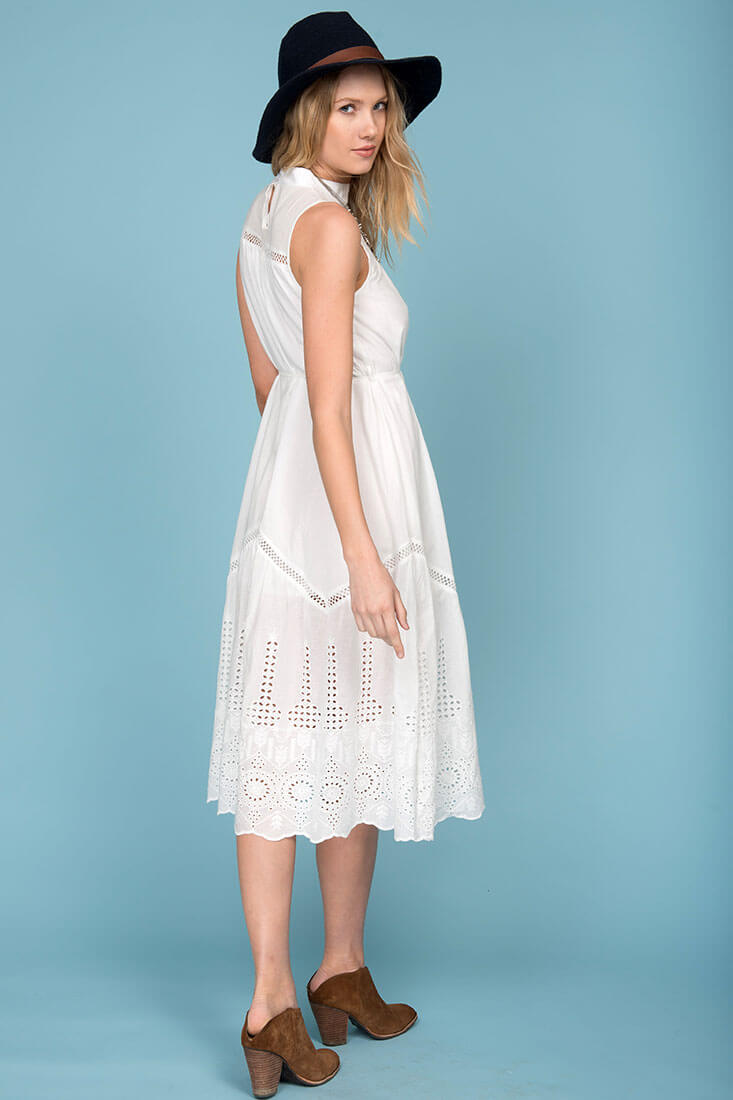 Bentley Chic Summer Midi Dress White by Selfie Leslie
