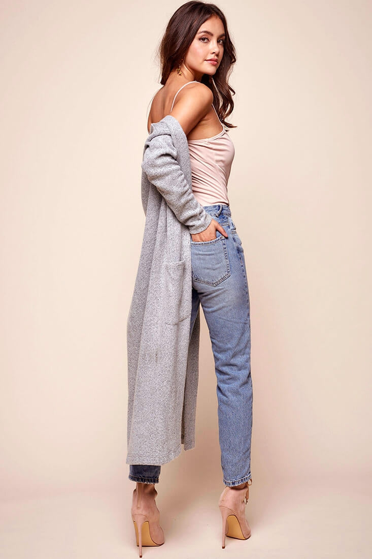 Brookhaven Cafe Long Sleeved Cardigan Grey by Selfie Leslie