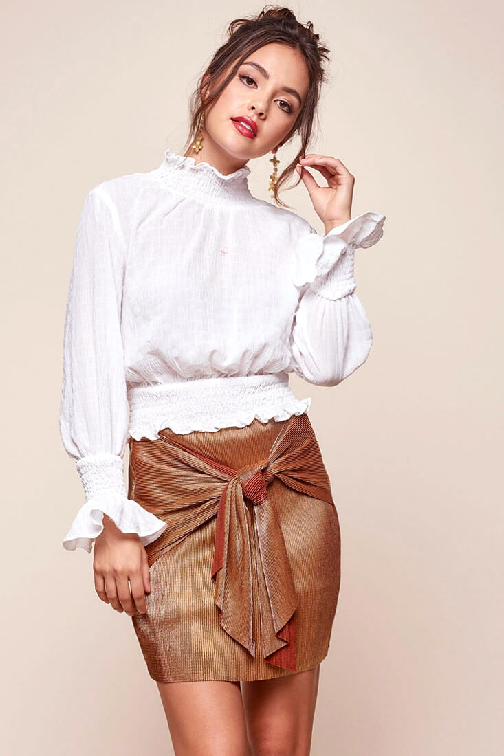 Nicole Cropped Puffy Top White by Selfie Leslie