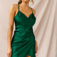 Hey Girl Cowl Neck Wrap Front Dress Forest Green
