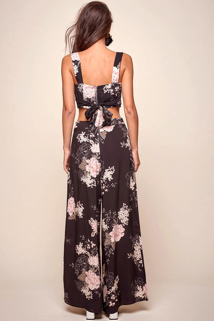 Cicely Floral Crop Top Black by Selfie Leslie