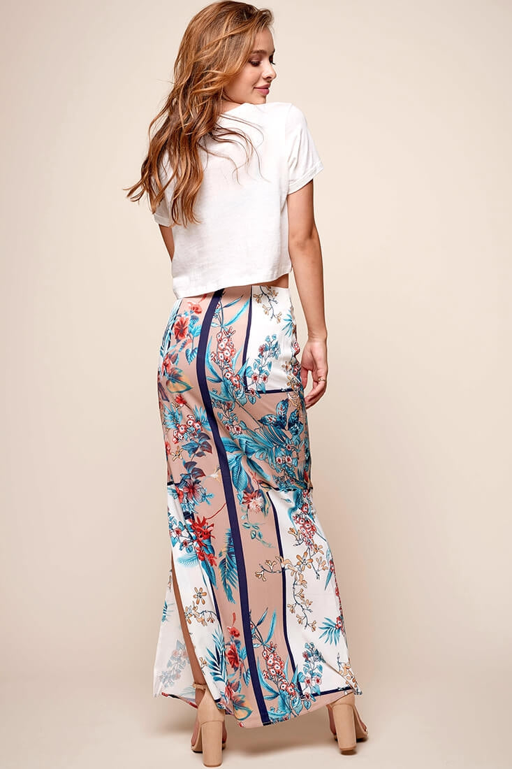 Paradise Side Split Maxi Skirt Mocha by Selfie Leslie