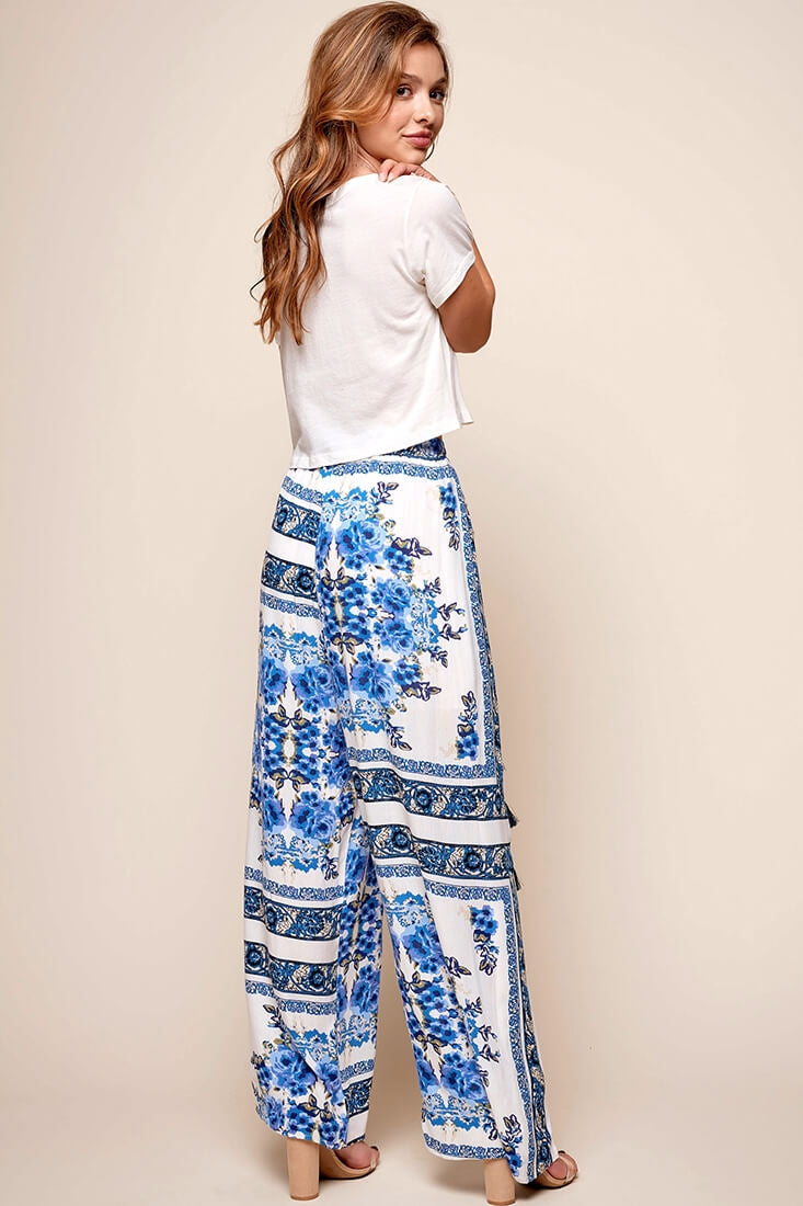 Monaco Wide Leg Tassel Pants White by Selfie Leslie