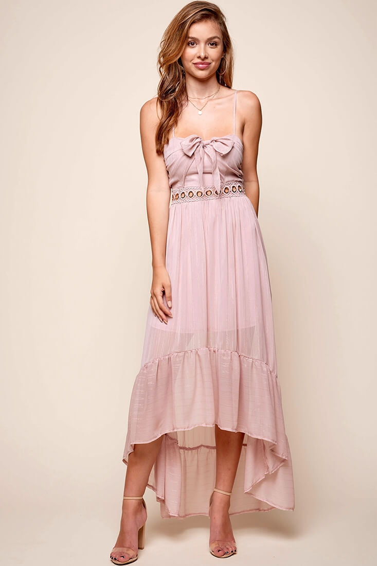 Riviera High-Low Hem Dress Blush by Selfie Leslie
