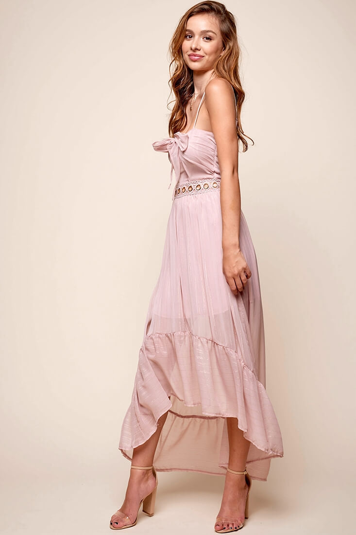 Riviera High-Low Hem Dress Blush by Selfie Leslie