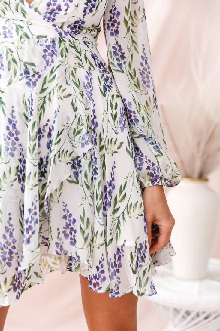 Wisteria Lane Long Sleeve Tea Dress White by Selfie Leslie