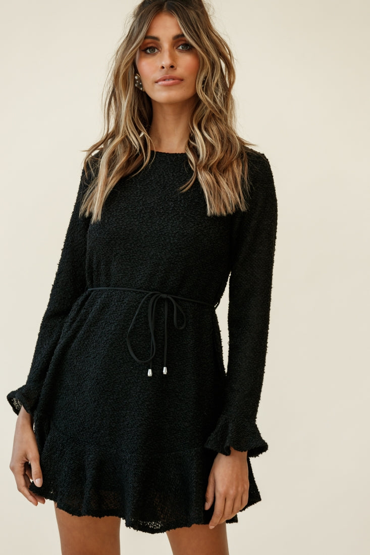 Montville Long Sleeve Knit Dress Black by Selfie Leslie
