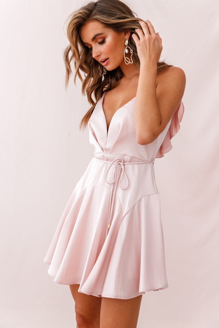 Valley Ruffle Tie-Up Back Dress Blush by Selfie Leslie