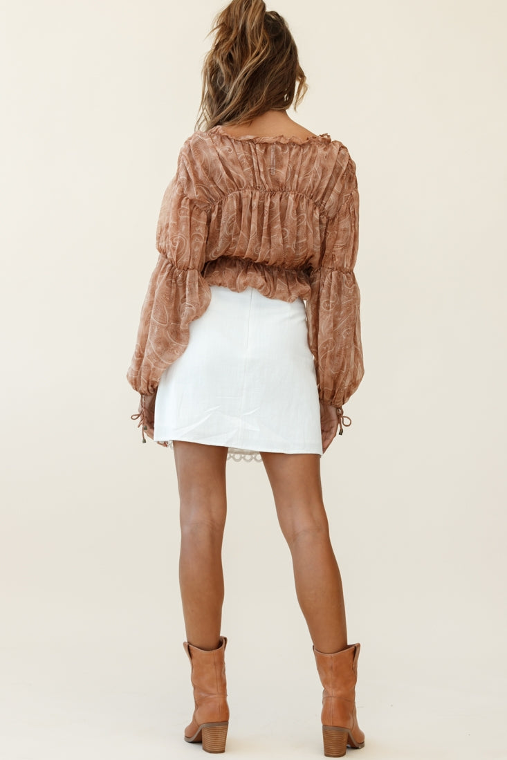 Dinah Crochet Overlay Skirt White by Selfie Leslie