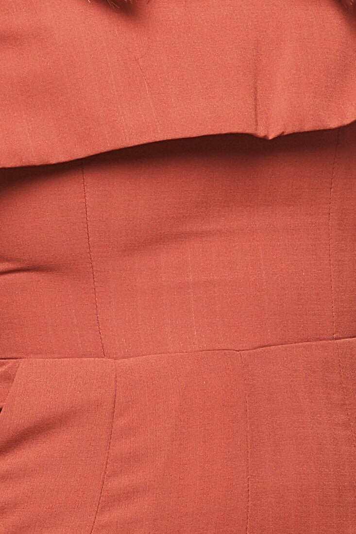 Sarah Dressy Ruffle Top Jumpsuit Orange Rust by Selfie Leslie