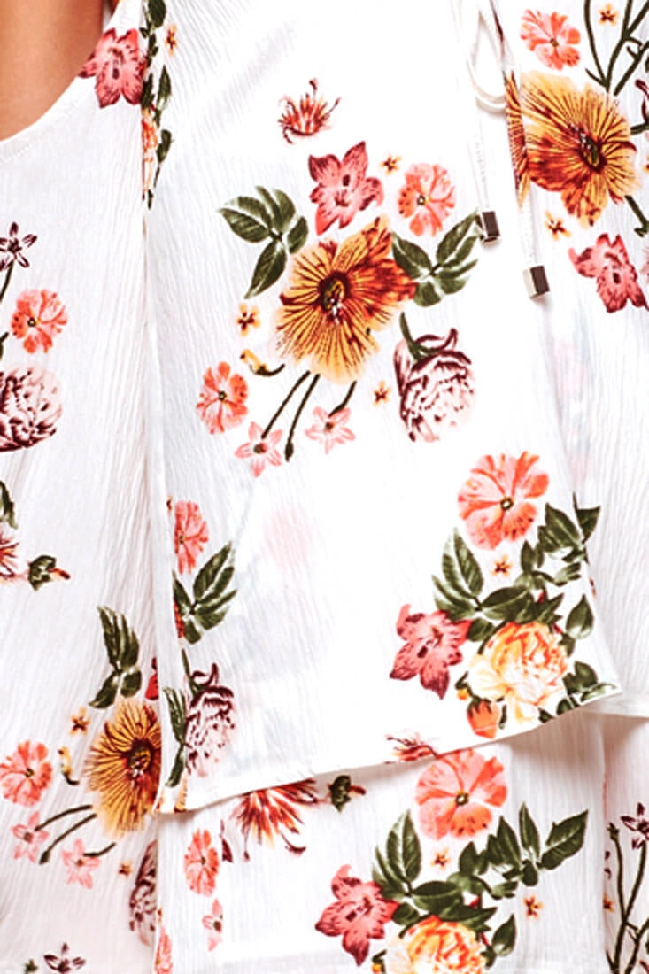 Ashanti Off the Shoulder Layered Floral Romper White by Selfie Leslie