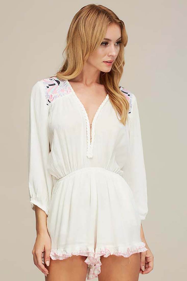 Naomi Dressy Romper White by Selfie Leslie