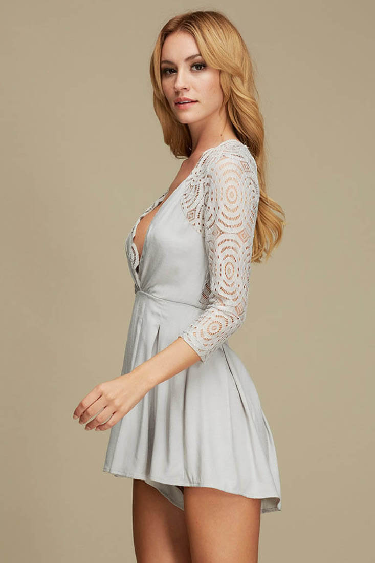 Clarissa Sexy Night Out Romper Grey by Selfie Leslie
